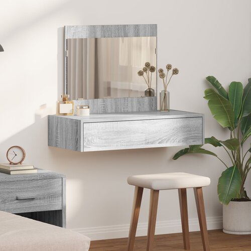 VidaXL Sivi sonoma Iverica 83 x 40 x 70 cm Ogledalo Toaletna gazda Slike