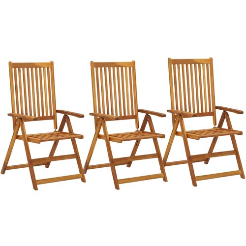 vidaXL Vrtni stoli nastavljivi 3 kosi trden akacijev les Cene