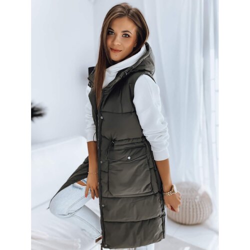 DStreet Ladies quilted vest LADISA green TY3290 Cene