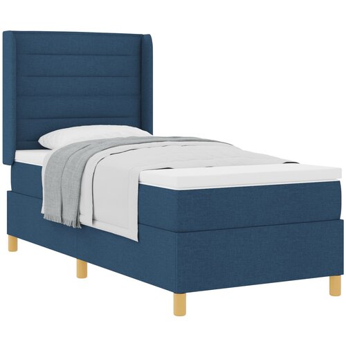 vidaXL Box Spring postelja z vzmetnico modra 90x200 cm tkanina, (22050333) Cene