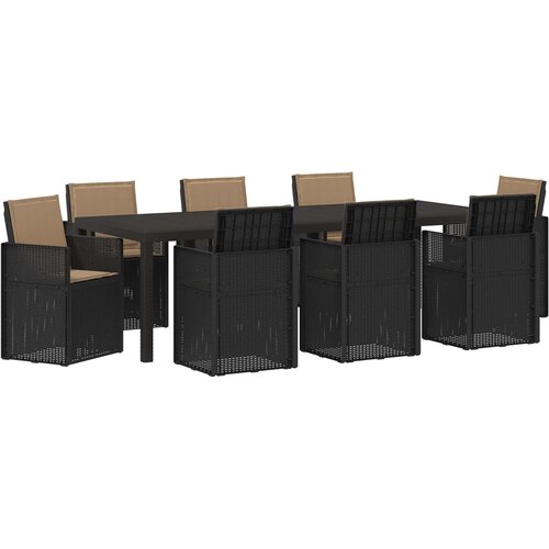  Vrtni set za objed s jastukom 9 pcs Antracit i sivosmeđa PP Slike