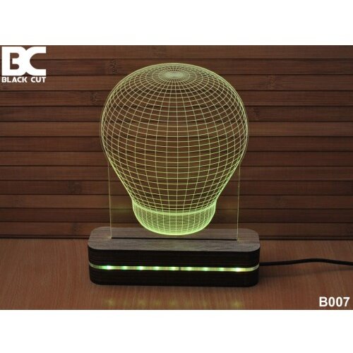 Black Cut 3D lampa sijalica toplo bela Slike