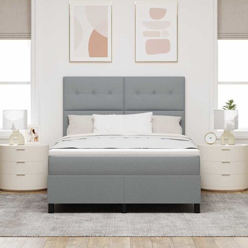  Krevet s opruga kutije Svjetlosiva 160 x 200 cm tkanina Slike