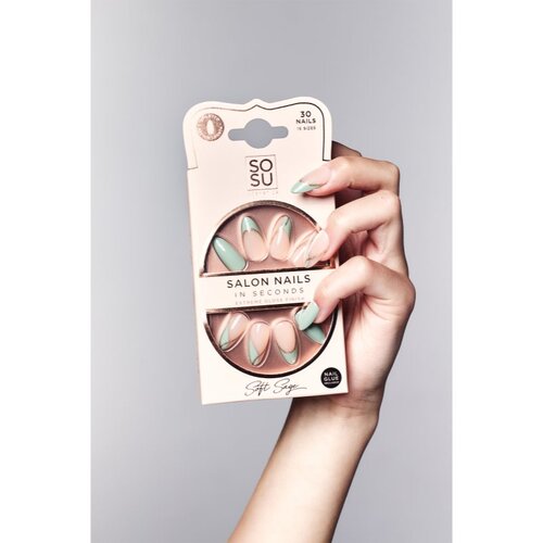 SOSU Cosmetics Salon Nails Umjetni nokti nijansa Soft Sage 30 kom Slike