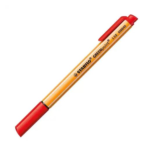 Stabilo Stabilo: GREENpoint Tanki flomaster 0,8mm v rdeči barvi Cene