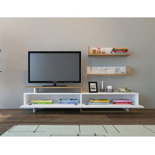 HANNAH HOME TV komoda Ayaz Hrast-Bijela Cene