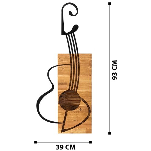  Zidna dekoracija 39x93 cm gitara drvo/metal Slike