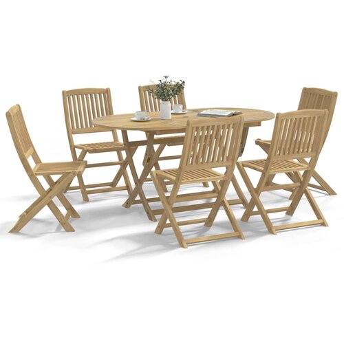  The Living Store Zložljivi vrtni stoli 6 kosov 48,5x57x90 cm trdna akacija - Vrtni Stol, (21469305) Slike