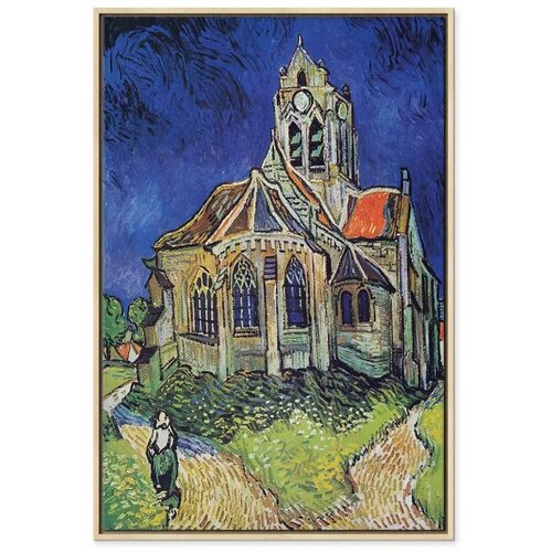  Slika - Vincent van Gogh &amp;ndash; Church at Auvers 80x120 U prirodnom drvenom okviru Slike