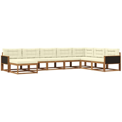 vidaXL Zunanja garnitura za sedenje z blazino 8 pcs Naravna in smetana, (5000282335) Cene