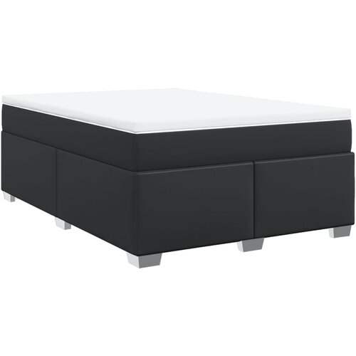 vidaXL Box spring postelja z vzmetnico črn 140x190 cm umetno usnje, (21308886) Cene