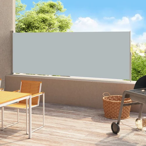 vidaXL Uvlačiva bočna tenda za terasu 200 x 500 cm siva