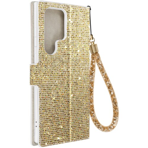 AVIZAR Samsung S23 Ultra Glitter Ovitek z vgrajeno denarnico, Disco Glam Gold Edition, (20938289) Cene