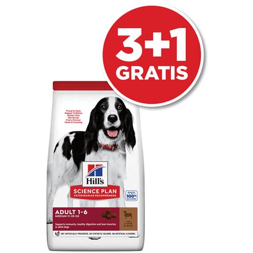 Hill’s Science Plan Medium Adult - hrana za odrasle pse srednjih rasa sa jagnjetinom i pirinčem (14kg) 3+1 GRATIS Cene