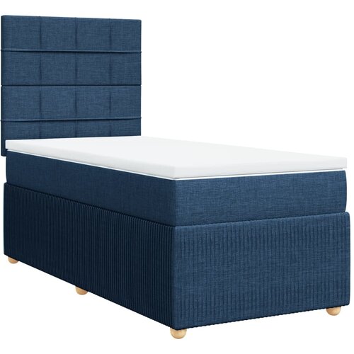 vidaXL Box spring postelja z vzmetnico modra 90x190 cm blago, (21291860) Cene