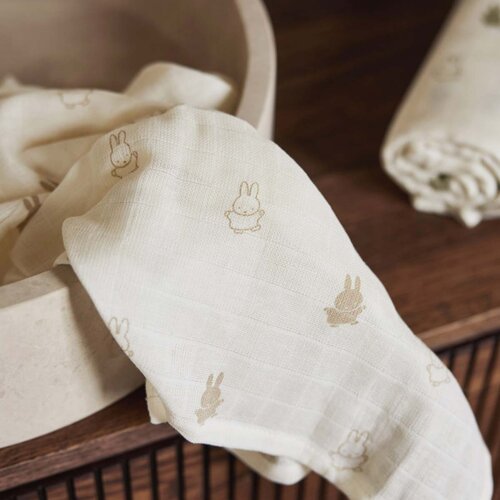 Jollein 3 dijelni set tetra pelena 70x70 happy miffy nougat Slike