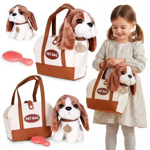  Pli&amp;scaron;ani &amp;scaron;tene u torbi, igračka za beagle za djecu + četka za njegu Slike