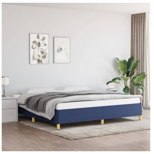  Posteljni okvir modra 200x200 cm blago Cene