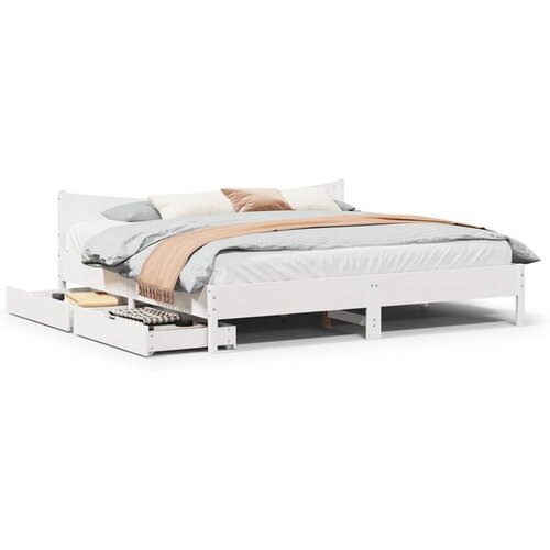 vidaXL Okvir za krevet s ladice bijeli 180x200 cm od borovine Cene