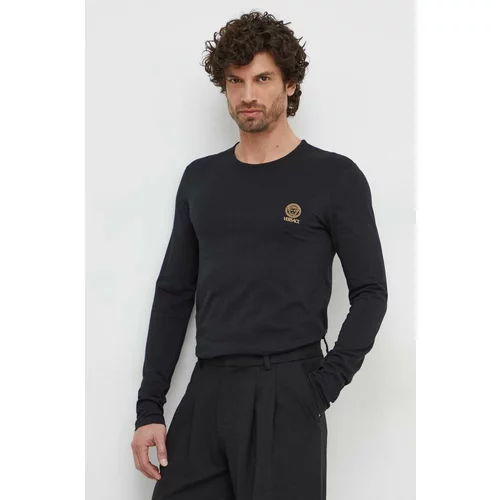 Versace Majica z dolgimi rokavi 2-pack moški, črna barva