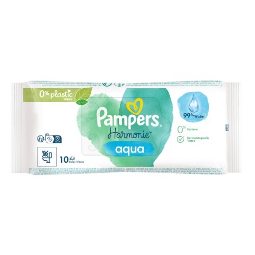 Pampers Harmonie Aqua Vlažilni Robčki, 10 kosov, (21825667) Slike