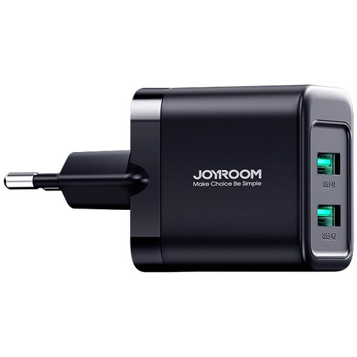 Joyroom 2x USB-A 12W 2,4A omrežni polnilec, črn, (21510623) Cene