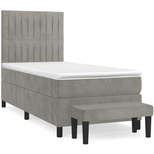 Box spring krevet s madracem svjetlosivi 100x200 cm bar&amp;scaron;unasti Slike