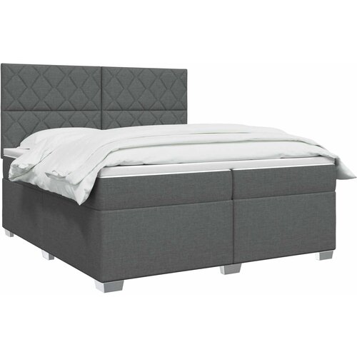  Boxspring krevet s madracem Tamnosiva 200 x 200 cm Tkanina Slike
