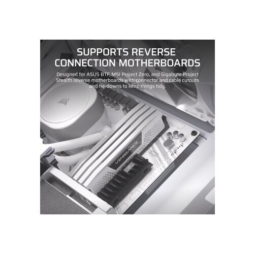 Corsair Kuci&amp;scaron;te FRAME 4000D Mid-Tower, ATX, Kaljeno staklo, Bez napajanja, Belo Slike