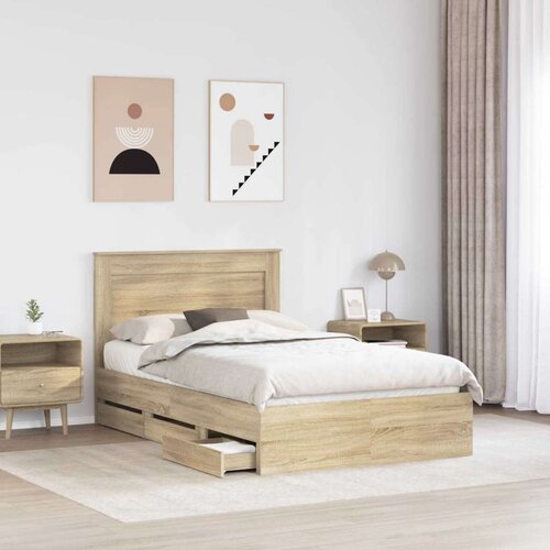 Okvir za krevet s ladicama Sonoma hrast 120 x 190 cm - sonoma hrast 120 x 190 cm Cene