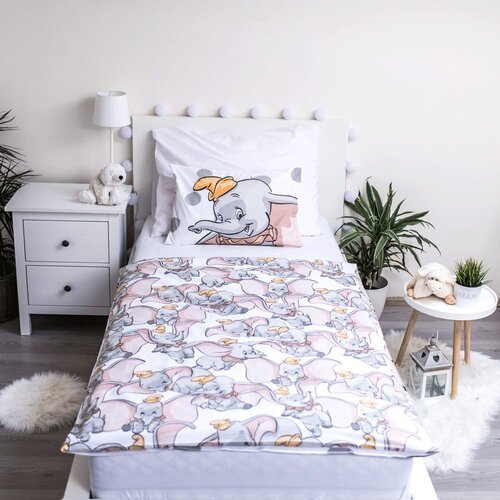 Jerry Fabrics Bijela/siva pamučna dječja posteljina za dječji krevetić 100x135 cm Dumbo &amp;quot;Dots&amp;quot; &amp;ndash; Slike