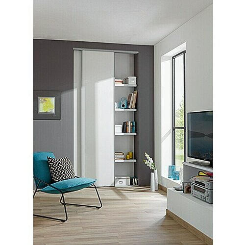 Optimum komplet drsnih vrat (brez ogledala, bela/siva, 120 x 250 cm) Slike