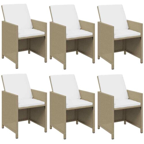 7-dijelni vrtni blagovaonski set od poliratana s jastucima bež 163 cm table length Slike