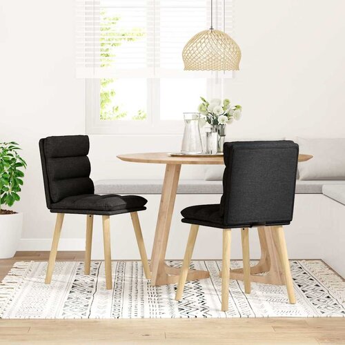 Maison Chic Jedilni stoli - Vzorci stoli 2 kosa črno blago A252, (22032234) Slike