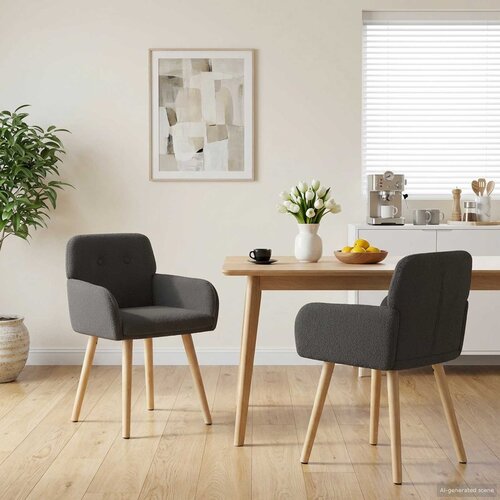 vidaXL Trpezarijske stolice 2 pcs Bouclé Tamnosiva 59 x 57 x 85 cm Cene