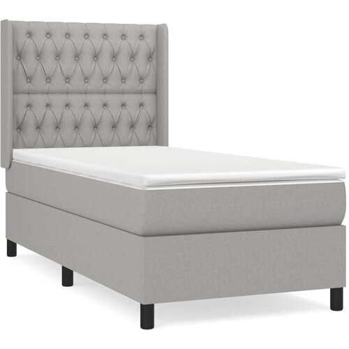 Maison Chic Box spring postelja - Vzmetna postelja z vzmetnico svetlo siva 90x200 cm blago SL13614, (21907216) Cene