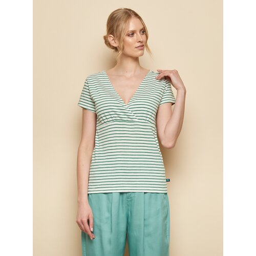 Tranquillo Green-white striped T-shirt Aluna - Women Cene