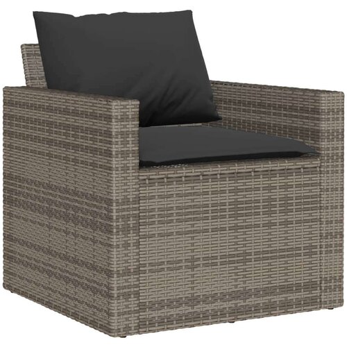 VidaXL 6-dijelni set vrtnih sofa od poliratana s jastucima sivi Slike