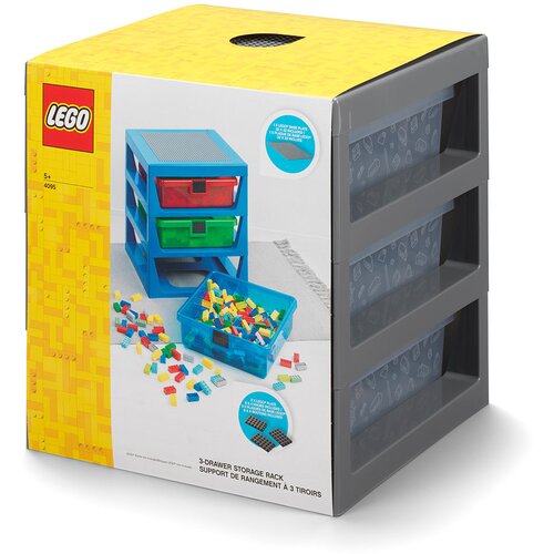 Lego polica sa 3 fioke i podlogom za gradnju - siva ( 40950003 ) Slike