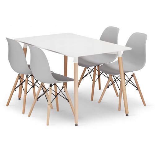 BOLZZ milano sto 120x80 cm + milano set 4 stolice svetlo siva Cene