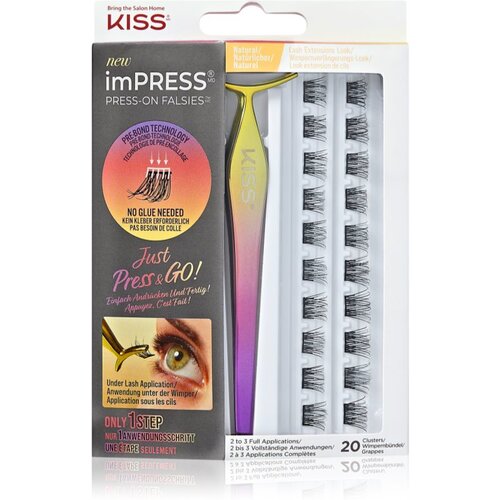 Kiss imPRESS Press-on Falsies šopaste lepilne trepalnice z vozličkom 01 Natural 20 kos Cene