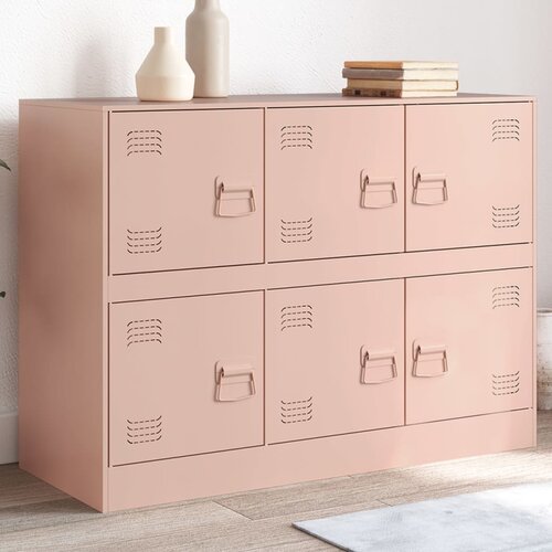  The Living Store Komoda roza 99x39x73 cm jeklo - Komoda, (21457082) Slike