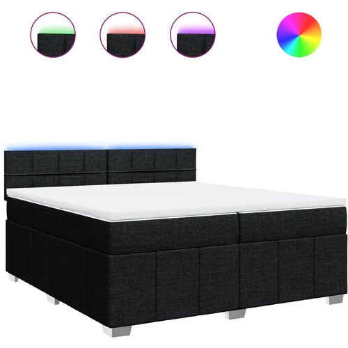 Maison Chic Box spring postelja - Vzmetna postelja z vzmetnico črn 200x200 cm blago SL18320, (21881490) Cene