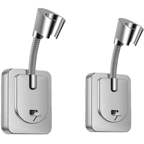 INF Adjustable No-Drill Shower Head Holder 2-Pack &mdash; Universal 4/5" Connector Silver, (5000158277) Cene