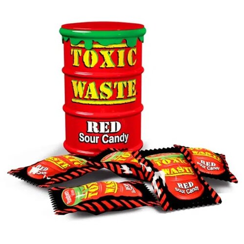 Toxic waste tvrda kisela bombona, crvena, 42g Cene