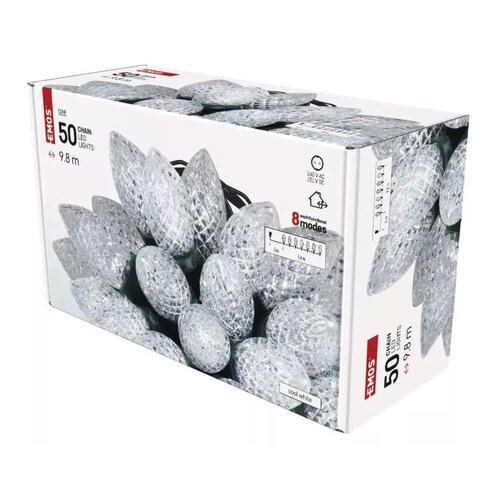 Emos LED spolja&amp;scaron;nji lanac 50&amp;times;LED/8 funkcija 14,8 m IP44 hladna bela Slike