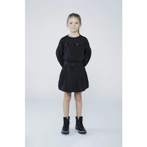 Karl Lagerfeld Dječja haljina boja: crna, mini, širi se prema dolje