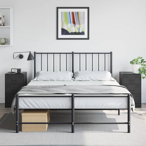 vidaXL Nočna omarica 2 kosa črna 34,5x39x62 cm jeklo Cene