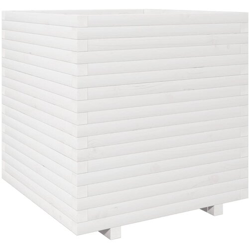  Vrtna sadilica bijela 70x70x72,5 cm od masivne borovine Slike
