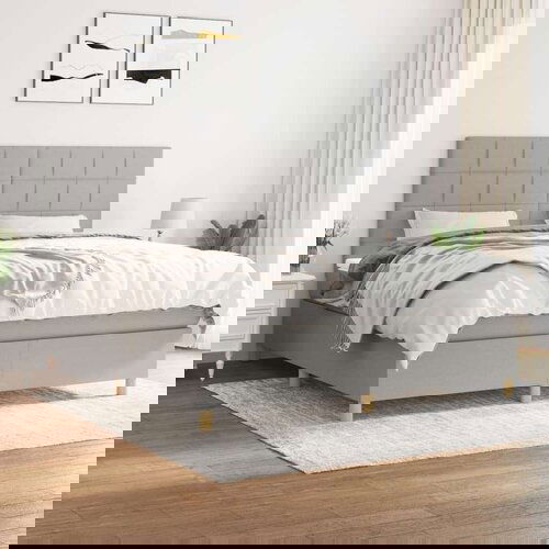  S oprugama i madracem svjetlosivi 180x200 cm od tkanine Slike